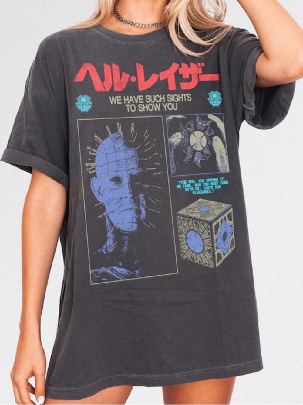 Comfort Colors Retro Horror Movie Graphic Tee, 80s Pin Head Film Inspired TShirt